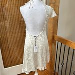 We Wore What White Asymmetrical Crystal Embellished Sundress with Tie back Photo 3