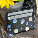 Kate Spade Authentic  leather Card Holder with Blue and Silver glitter Dots Photo 3