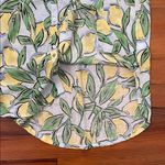 Isaac Mizrahi Linen Lemon Print Button-Up Shirt Dress Cover Up Womens Medium NEW Photo 4