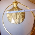 Vintage Bottle Pendant Necklace Collar Design Large Gold Tone Bold Statement Photo 2