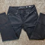 Miss Me Black Mid-Rise Crop Skinny Subtle Shine Zipper Ankles Grunge Jean Trendy Photo 2