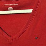 Tommy Hilfiger Women's Red V-Neck Top Photo 1