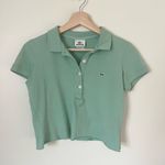 Lacoste Cropped Polo Light Green Top Size XS Photo 1