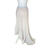 Veronique Young for W Cream Flowy Asymmetrical Maxi Skirt Flounced Hem Size 6 Photo 2