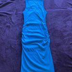 Target Blue Ruched Midi Dress Photo 2