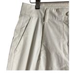 J.Crew Maritime Tapered Ripstop High-Waisted White Cotton Pleated Pants Size 6P Photo 4