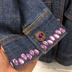 Denim & Co. 1x Lightweight denim‎ drawstring top shacket lilac stones plus size Blue Photo 5