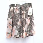 Nordstrom NWT Y2K 2000’S 00’S XS Women’s Grey Floral Formal Casual Mini Skirt Photo 2