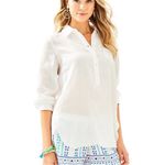 Lilly Pulitzer White Linen Deanna Popover Tunic Shirt Photo 1