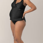 Kindred Bravely NWT Crossover Nursing &‎ Maternity Tankini Top Black Size Large Photo 0