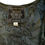 Johnny Was Natalia Silk Midi Dress Button Up Velvet Burnout Womens Small Green Photo 10