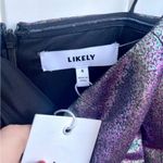 Likely Revolve Lurex Haley Metallic Purple Iridescent Mini Cocktail Dress 4 Photo 3