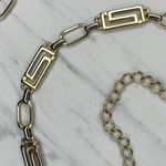 Greek Key Gold Tone Chain Belt One Size (OS) Adjustable Hook Closure ✨ Photo 7