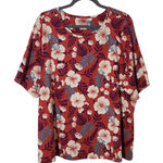 D&Co Rose Red Tropical Floral Short Sleeve Tee Shirt Size 2X Photo 0