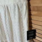 Lulus  size Medium Romantic Spot Cream Polka Dot Mesh Tiered Midi Dress NWT Photo 6