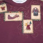 Holiday Christmas Embroidered Angels Women XL Turtleneck Long‎ Sleeve Sweater Red Photo 1