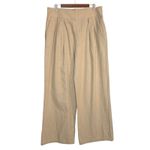 Abercrombie & Fitch NWT  Linen Pleated Pull‎ On Wide Leg Trouser Pants L Long Tan Photo 2