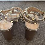 Valentino Garavani Rockstud Caged 90mm Block Heel Sandals Silver Leather Size 39 Photo 7