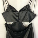 ZARA  Black Satin Effect Metal Ring Cut Out Mini Dress M Photo 6