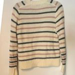 Madewell NWT  Cotton Crewneck Sweater in Stripe In Dark Loden Stripe Size XXS Photo 3