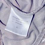 Rehab  tan crushed velvet romper size large Photo 5