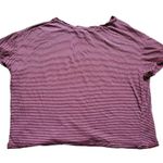 ZARA Shirt Women Medium Top Red Stripped Short Sleeve Oversize Top Blouse Photo 1