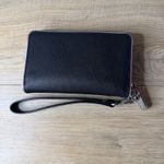 Michael Kors  Wallet Black Saffiano Leather Zip Around Wristlet Card Holder Chic Photo 1