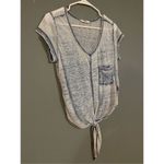 Jack by BB Dakota  Blue Tie Cropped Top Size Small Photo 2