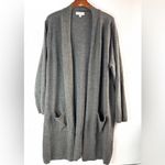 Rebecca Malone  2X Knit Open Front Long Pocketed Gray Cardigan Sweater Photo 6