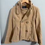 American Eagle Outfitters Tan Pea Coat with Structured Shoulders Photo 0