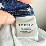 Torrid Denim Shortall Overall Liberty Star Print Size 26 Stretch Distressed Photo 10