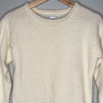 Breckenridge VTG‎  Cream Angora Lambswool Pearl Beaded Pullover Sweater Womens PM Photo 0