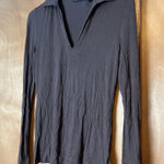 New York And Company Dark brown long sleeve blouse Photo 0