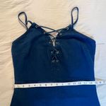 Windsor  Blue Lace-Up Mini Denim dress Size Large Photo 6