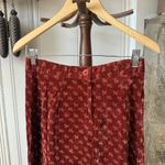 1970s Velvet Scottie Dog Print Aline Red Vintage Maxi Skirt Size 8 Photo 4