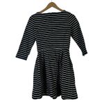 Banana Republic Stripe Fit & Flare Mini Dress Womens 6P Black Cotton Preppy Twee Photo 3
