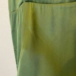 Abercrombie & Fitch  Camille Green Satin Midi Dress Size Large Olive Green Date Photo 4