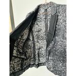 BADGLEY MISCHKA Grey Black Printed Floral 100% Cotton Fitted Charlie Blazer XL Photo 7