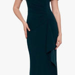XScape  Women's Long Scuba Crepe Off-The-Shoulder Dress 3008X Size 4‎ Ruffle! Photo 0