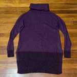 White + Warren Deep Purple Cashmere Turtleneck Tunic Sweater, Medium Photo 0