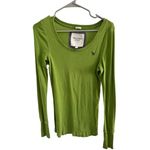 Abercrombie & Fitch Green Stretch Long Sleeve Top | Size Large Y2K Photo 1