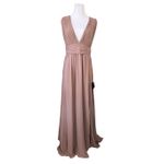 Lulu's Heavenly Hues Taupe Gown Maxi Long Dress MEDIUM NWT‎ Eveningwear Tan Photo 3