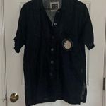 TARAVA@ 💯 % linen short sleeve shirt in black. GUC. Black Size M Photo 0