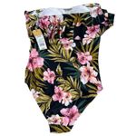Target Strapless Swimming Suit One Piece Black Pink Floral Women’s Size Small Photo 1