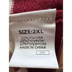 Dokotoo 2XL Striped Knit Tunic Top Burgundy Cream Quarter Zip Long Sleeve Red Size XXL Photo 3