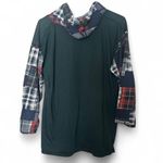 vintage 90s 1990s retro aesthetic Penny Lane green plaid long sleeve shirt Size M Photo 1