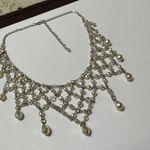 Charter Club  Clear Rhinestone Silver Tone Necklace NWT Evening / Party / Bridal Photo 6