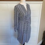 Loft 3/4 Shirt Dress w/Cinch Waist & Pockets Geometric Black & White Floral- XS Photo 4