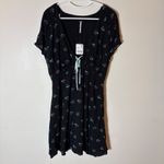 Free People NWT  Everyones Favorite Mini Dress in Black Combo Size Large Photo 1