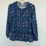 Matilda Jane  Womens Blue Dream A Little Dream Floral Polka Dot Blouse Top S Photo 1